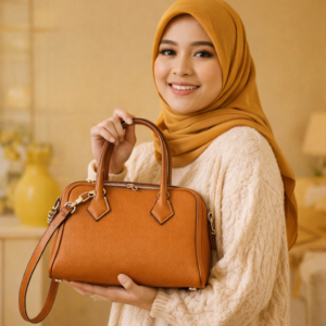 HANDBAG COW LEATHER - CODE BROWN