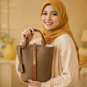 HANDBAG COW LEATHER - CODE LIGHT BROWN