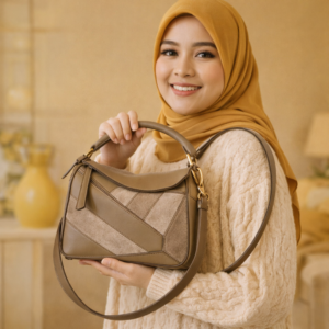 HANDBAG COW LEATHER - CODE STRIPE GREY